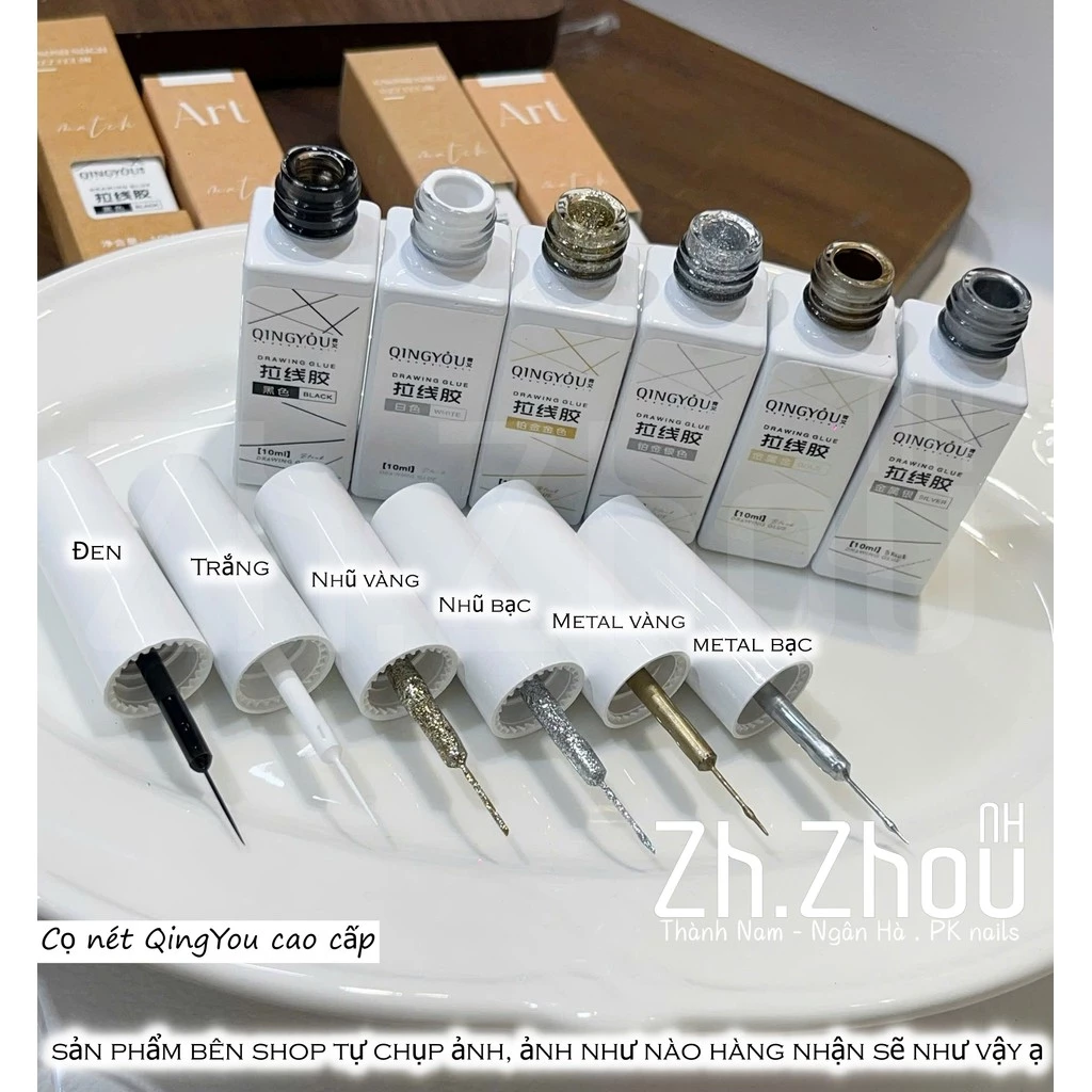 Cọ nét gel QingYou chất gel đặc đầu cọ mảnh, Cọ nét gel , cọ kẻ fen đầu móng, cọ nét metal