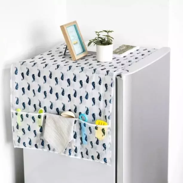 Tấm Phủ Tủ Lạnh Che Tủ Lạnh máy giặt Chống Thấm Nước, Đựng Đồ Tiện Dụng 130x55cm