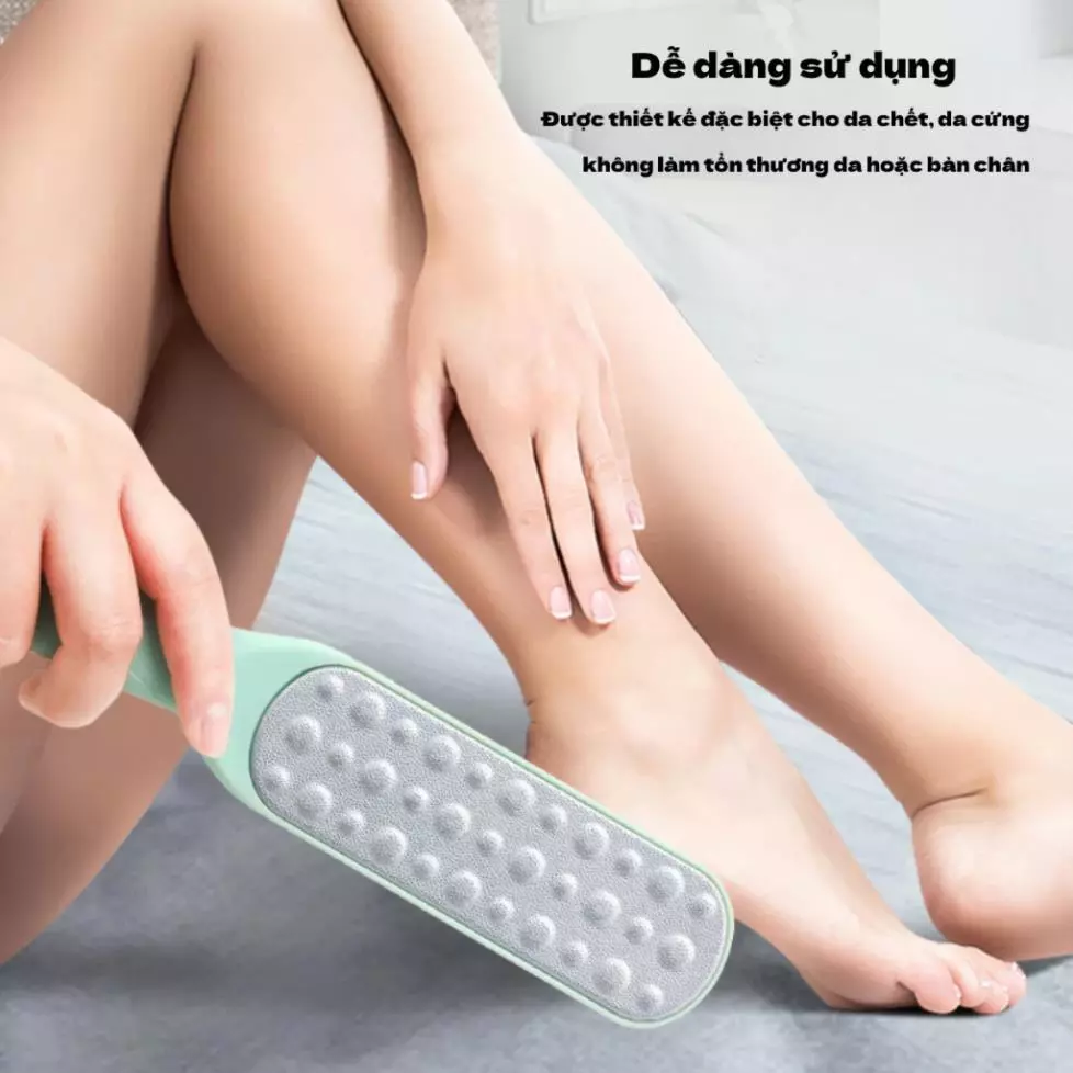 Bàn Chải Chà Gót Chân Tẩy Tế Bào Chêt, Dụng Cụ Chà Gót Chân Nhật Bản Tích Hợp 2 Đầu Mài Tiện Lợi