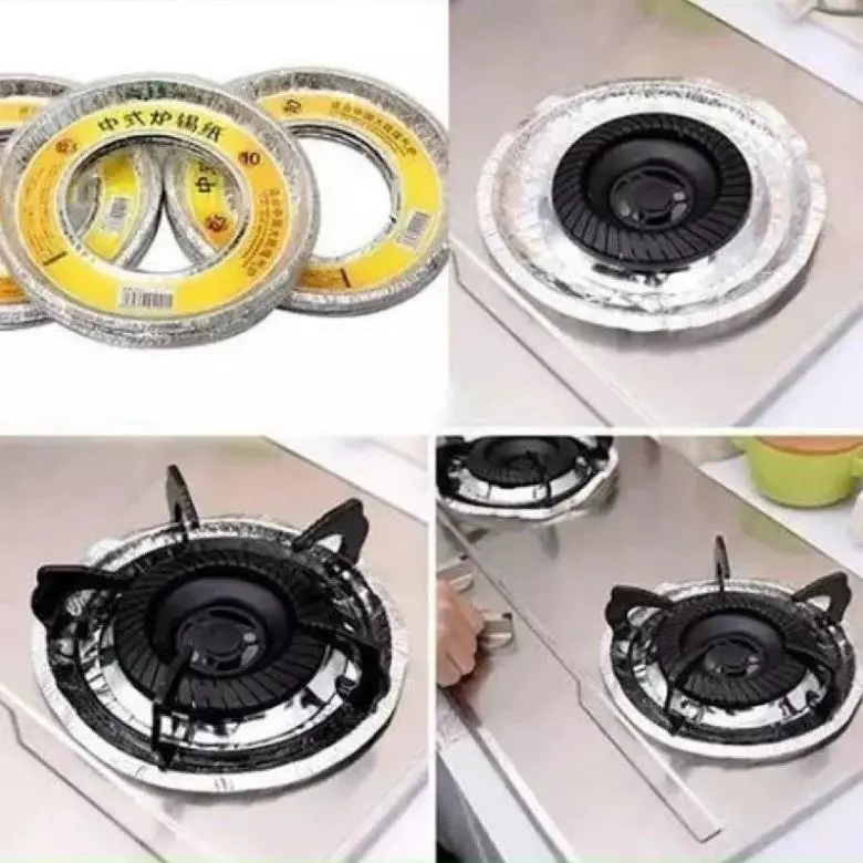 Set 10 miếng giấy bạc lót bếp ga chống vết dầu mỡ, vết bẩn bám trên bề mặt