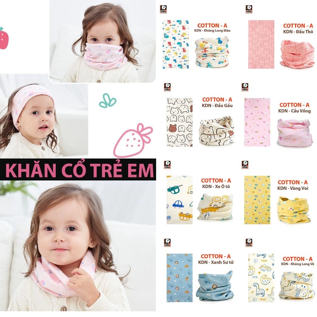Khăn cổ cho bé Cao cấp Chất liệu COTTON A mềm nhẹ không kích ứng da và giữ ấm cổ