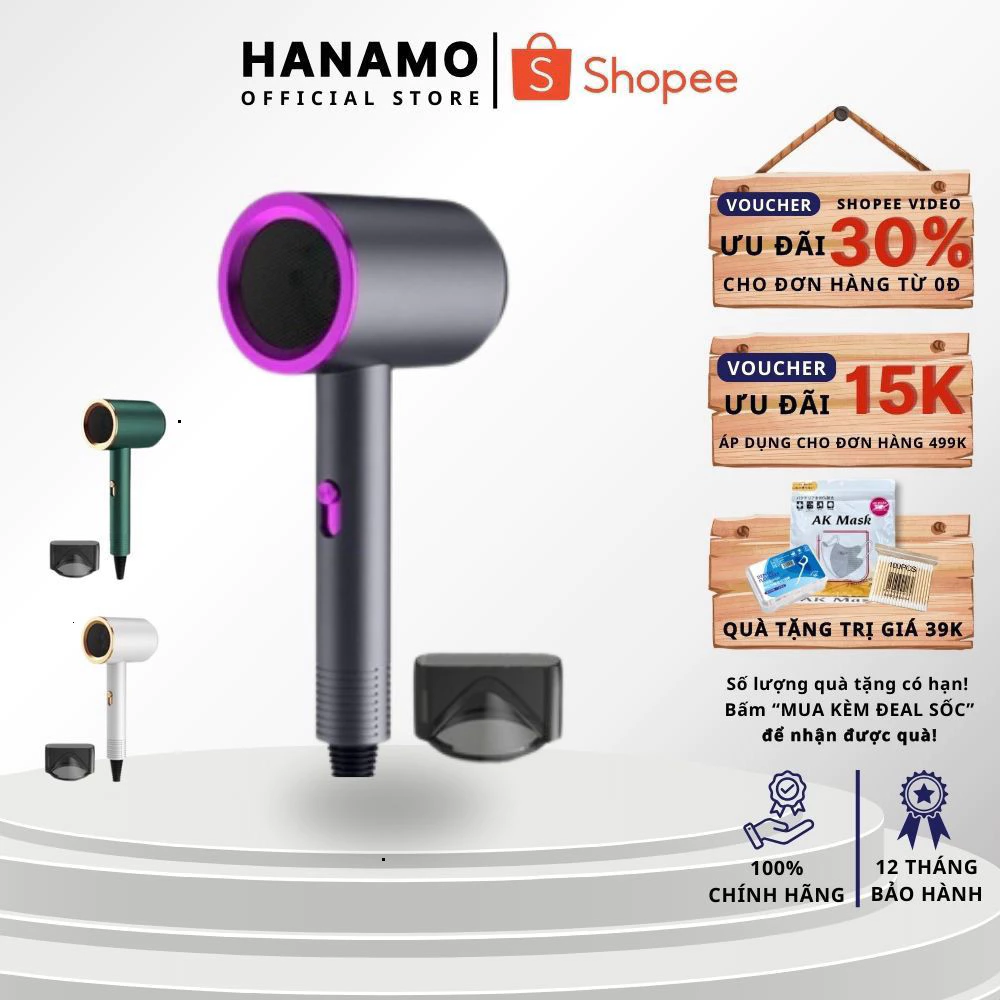 Máy Sấy Tóc 2 Chiều Nóng Lạnh 2300W Tạo Kiểu Chăm Sóc Tóc Chuẩn Salon Nhanh Khô 3 Chế Độ Sấy Tóc MST1