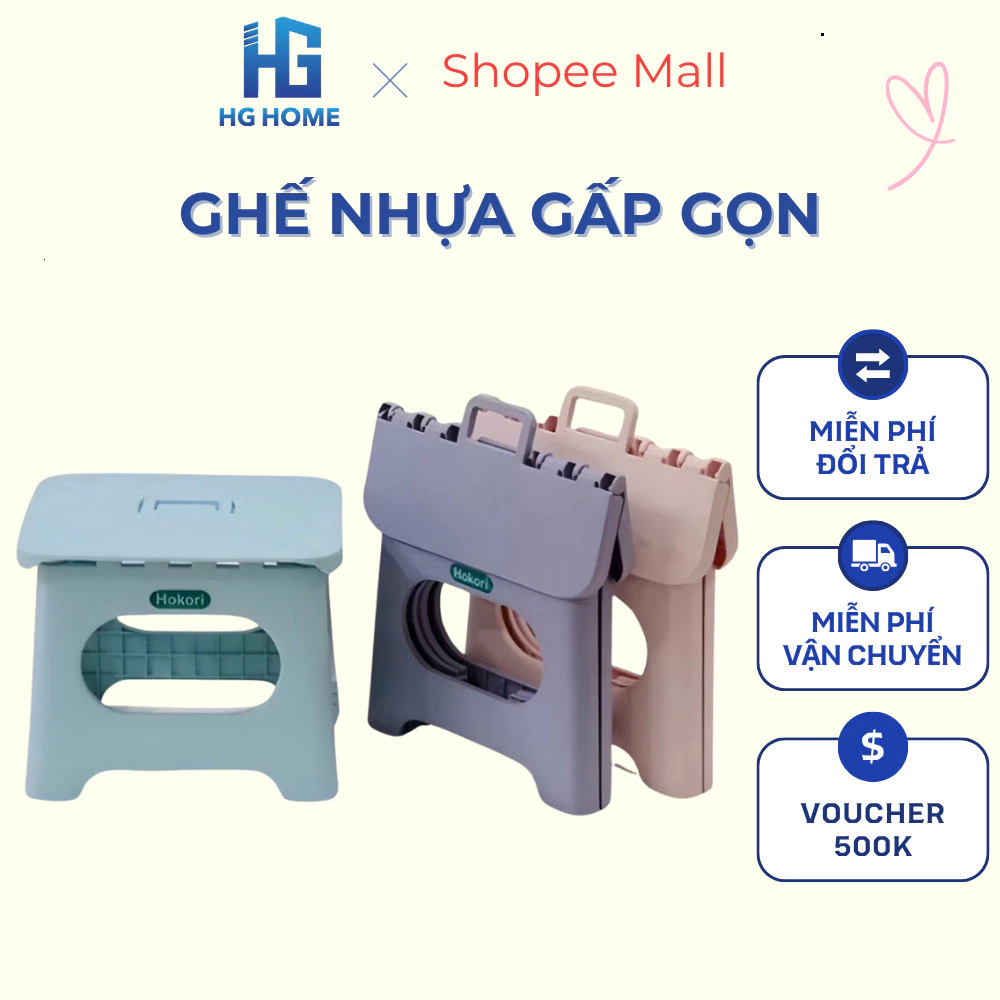 Ghế Gấp Gọn HGHOME Chất Liệu Nhựa Việt Nhật Mẫu Mới