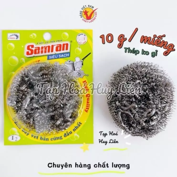 COMBO 5 Miếng Cước Cọ Rửa Inox Samran Chính Hãng Siêu Bền Sạch  - HD21