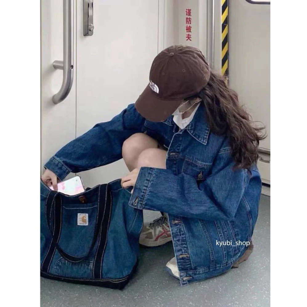 Áo khoác denim unisex nữ dáng suông rộng màu đen - Kiểu dáng ulzzang (Nhiều kích cỡ)