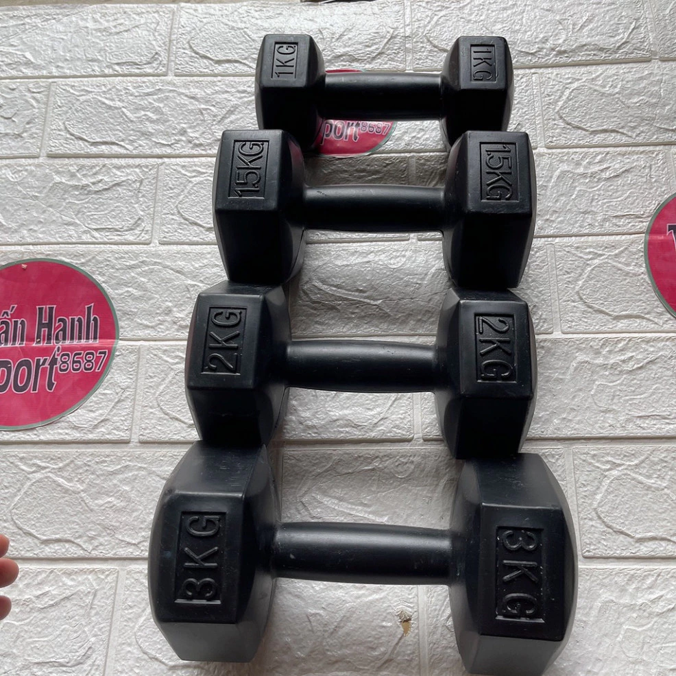 Tạ tay 6kg(1 chiếc) nhựa bọc xi măng,cát đặc ruột cao cấp, đã nhồi sẵn chỉ việc tập, Hàng Sẵn Kho ĐỒ TẬP TUẤN HẠNH