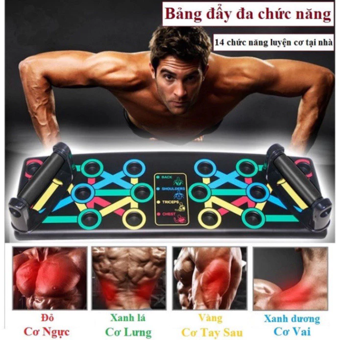 Dụng Cụ Hít Đất Đa Năng Tập Cơ Ngực, Cơ Tay, Cơ Vai, Đồ Chống Đẩy Tại Nhà Cao Cấp Có Hướng Dẫn Màu, Chịu Lực 150kg ĐỒ TẬ