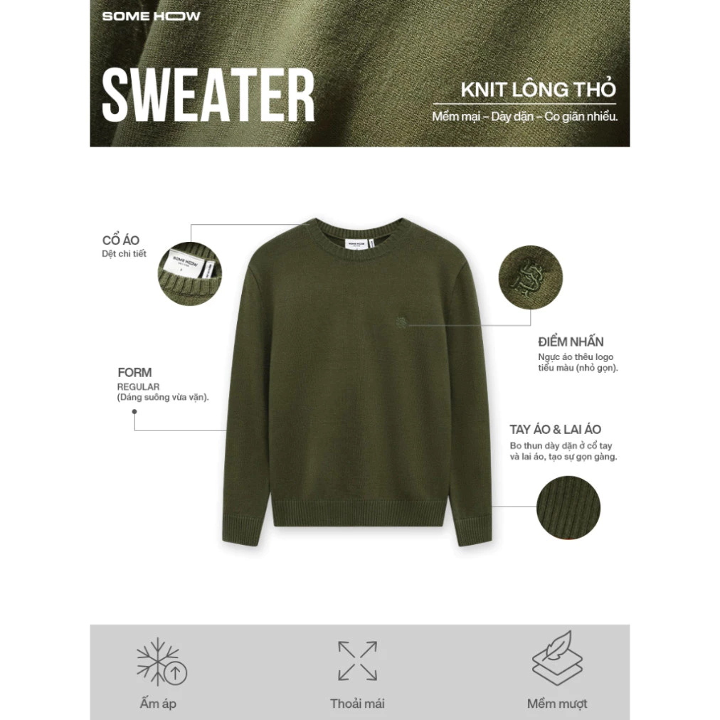 Áo Len Lông Thỏ Mềm Mại, Thoáng Khí - Sweater Regular Knitwear AL0005 SOMEHOW