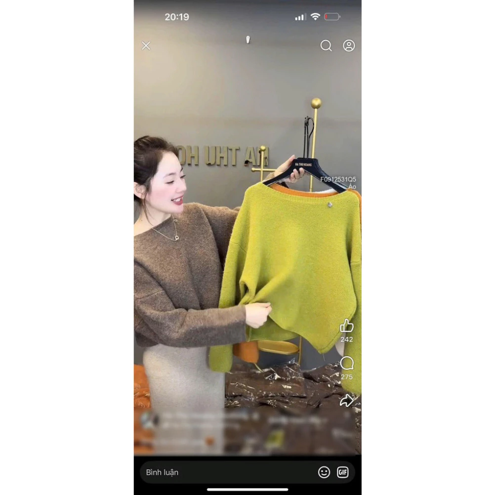 Áo len lông thỏ tay dài, cổ trễ vai thời thượng - Chất lượng cao tại TOMBI SHOP!
