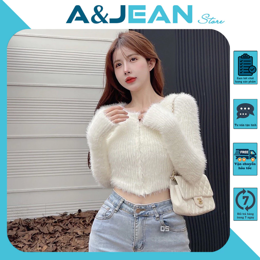 Áo hoodie len dáng ngắn tay dài phong cách thời thượng | A&JEAN STORE