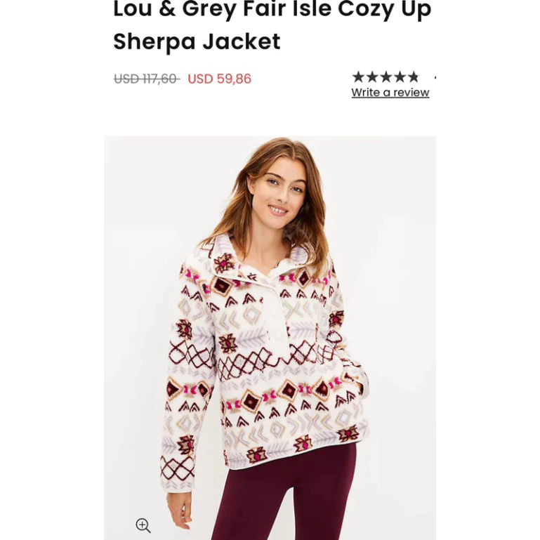 Áo lông cừu Sherpa mùa đông Loft, siêu nhẹ, mềm mại và ấm áp cho những ngày lạnh.