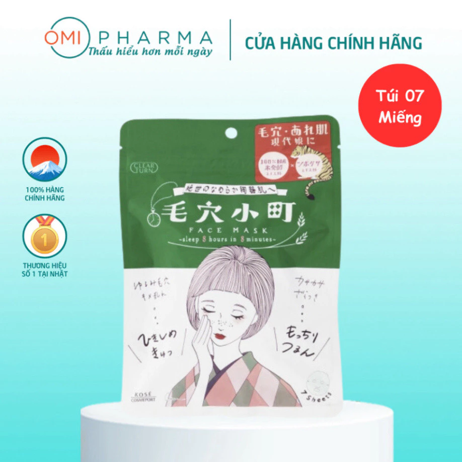 ``Bộ Mặt Nạ Se Khít Lỗ Chân Lông Clear Turn Kose Nhật Bản (7 Miếng)