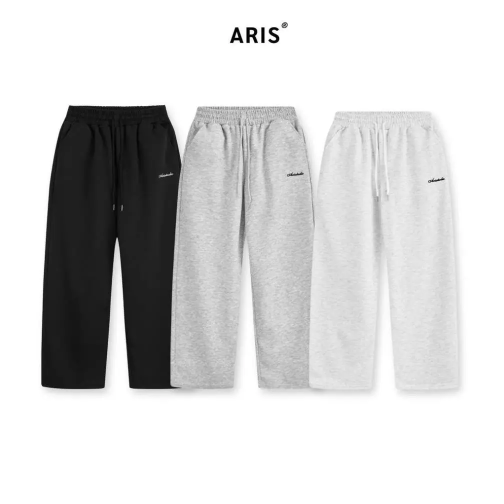 [DEAL MỞ BÁN] Quần nỉ ống đứng ARIS.STU Quần nỉ thêu logo cạp chun nam nữ unisex local brand QD04 Local