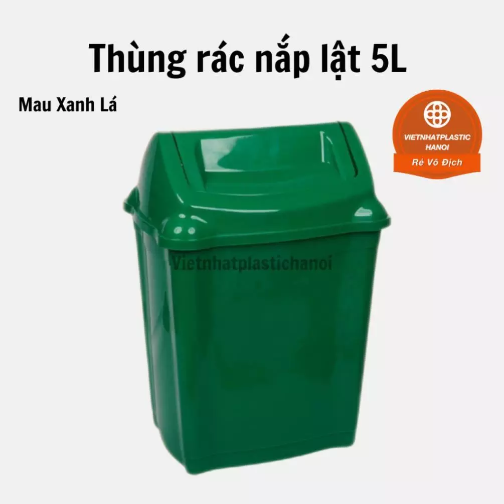 (Xuất VAT) Thùng rác nhựa nắp lật đủ kích cỡ 5L/8L/15L/26L/42L- MÀU GHI