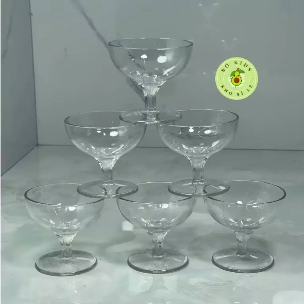 (Xuất VAT) Ly Kem, Ly Rượu Vang Nhựa Trắng Trong Dày Dặn Chính Hãng Nhựa Việt Nhật