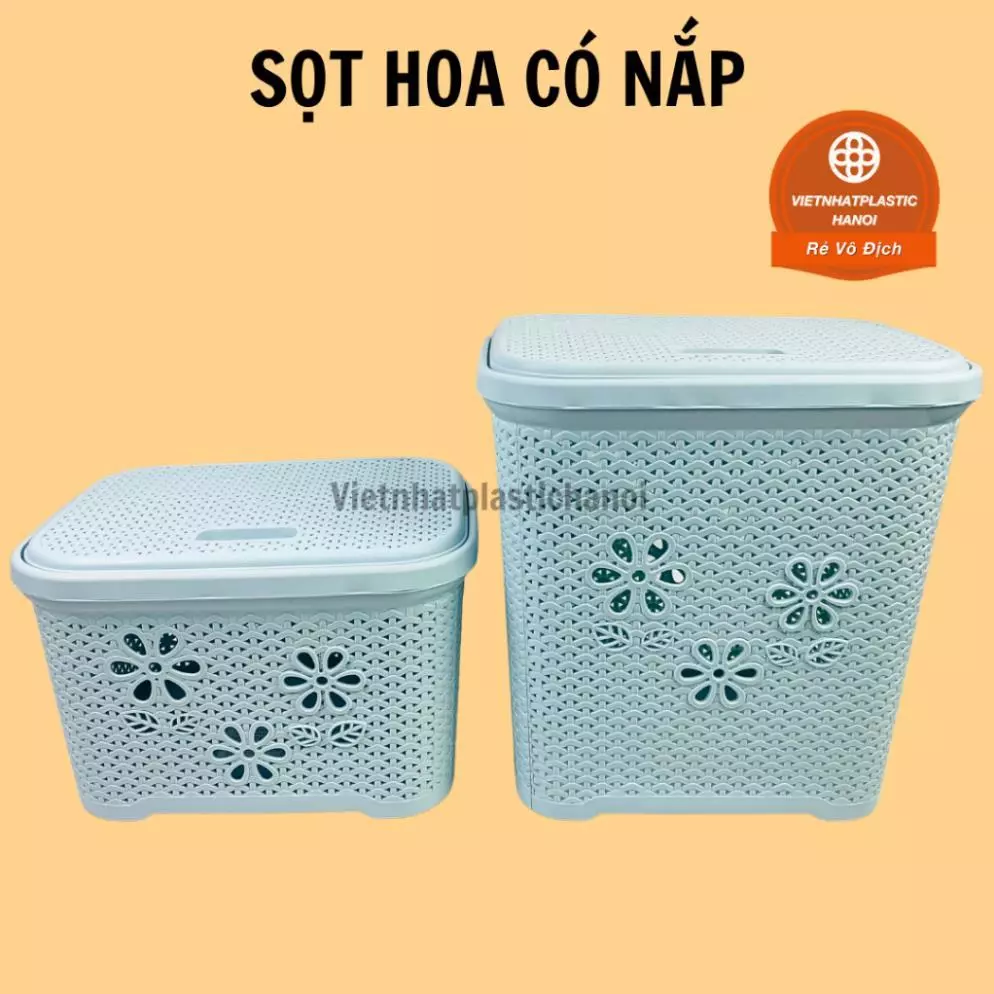 (Xuất VAT) COMBO 3 GIỎ NHỰA CÓ NẮP MÀU PETS SIÊU XINH ĐỰNG QUẦN ÁO ĐỒ CHƠI NHỰA VIỆT NHẬT 5158,5159