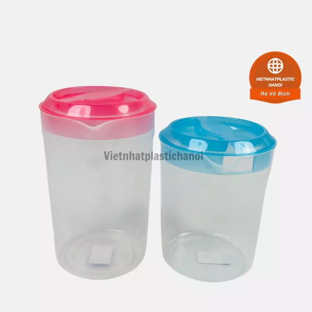 (Xuất VAT) Ca Đựng Nước Có Nắp Nhựa Việt Nhật (6050/6051) 2L/2.5L, bình trong suốt có chia vạch,đựng nước, bia