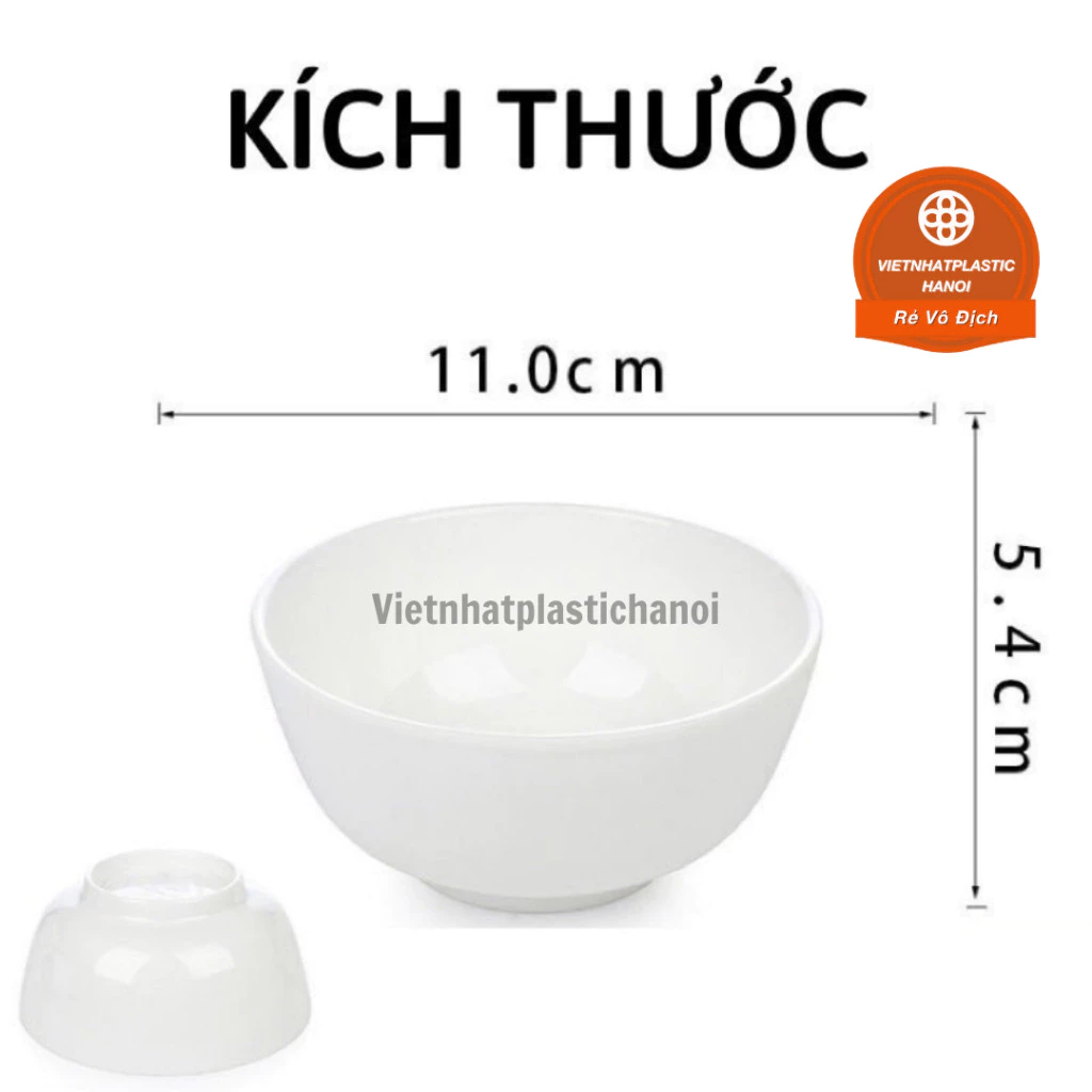 (Xuất VAT) COMBO 10 Bát cơm nhựa Việt Nhật 6801 bền đẹp, an toàn - Chén cơm Việt Nhật tiện lợi