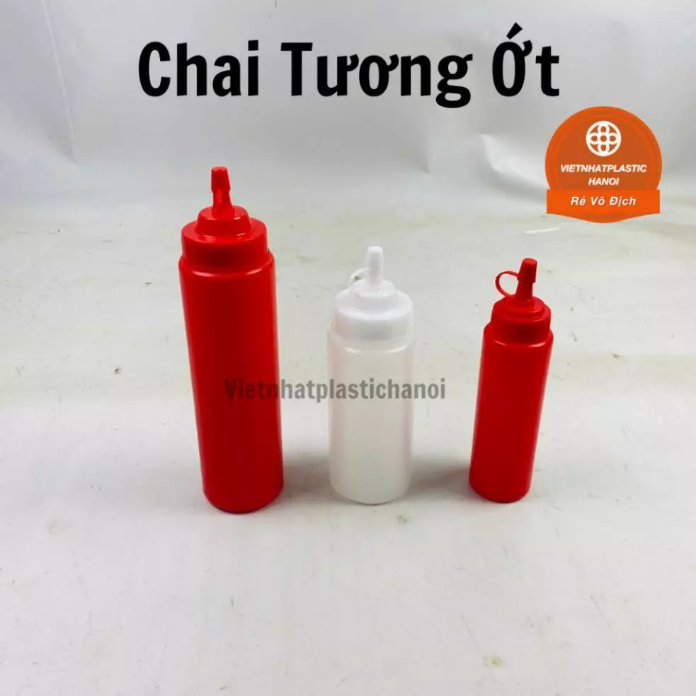 (Xuất VAT) Lọ tương ớt, chai tương cà size 200ml, 300ml, 500ml, nhựa Việt Nhật cao cấp dùng cho quán ăn