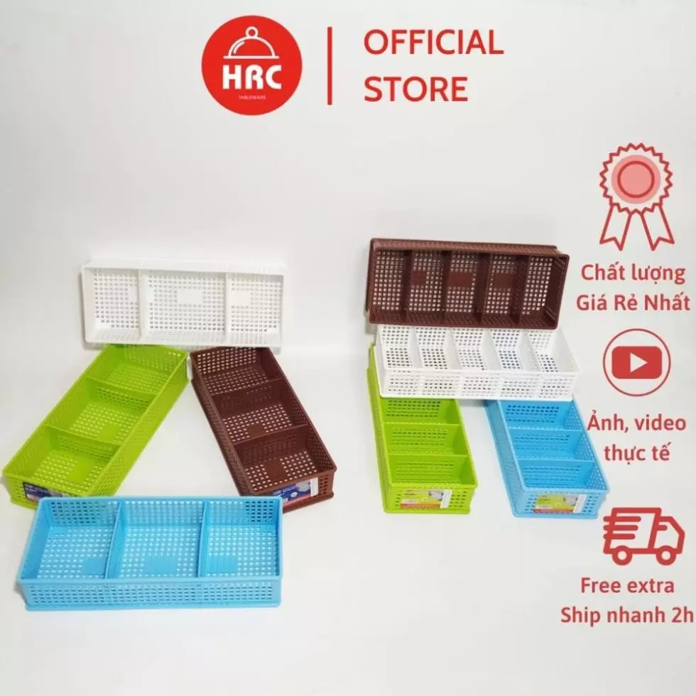 (Xuất VAT) Khay Nhựa 3 Ngăn,5 Ngăn [GIÁ RẺ] Khay đựng đồ Song Long 2797