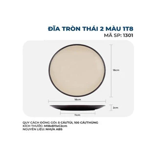 (Xuất VAT) đĩa nhựa tròn thái hai màu việt nhật size 15,18,20,23,25 cm