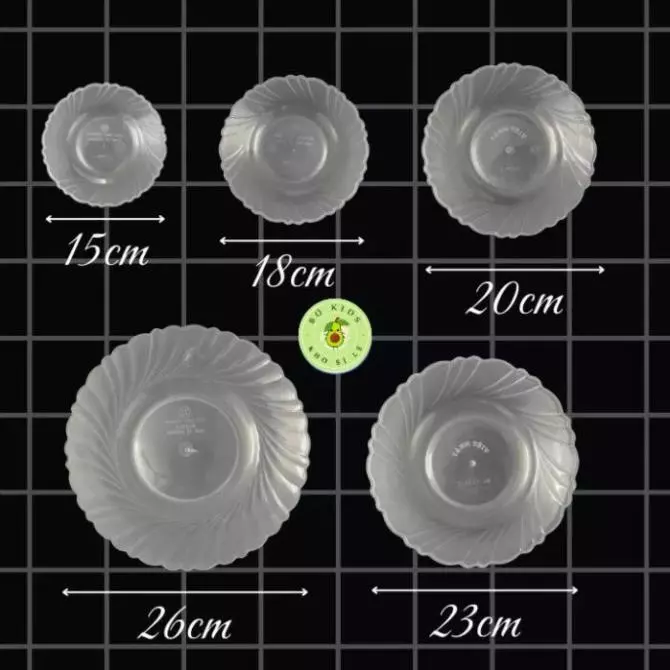 (Xuất VAT) COMBO 10 Đĩa nhựa trong suốt Việt Nhật 5 size tiện lợi, đa năng – Đĩa nhựa Việt Nhật xoắn trong suốt