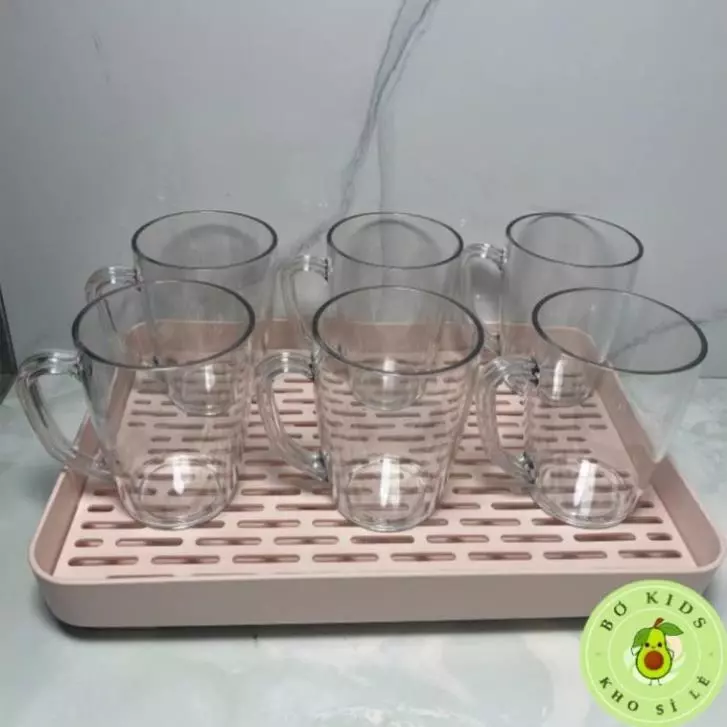 (Xuất VAT) Cốc nhựa tròn có quai trong suốt nhựa Việt Nhật 6258, cốc uống nước, uống bia, trà đá 400ml