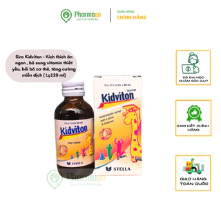 Siro Kidviton - Kích thích ăn ngon , bổ sung vitamin thiết yếu, bồi bổ cơ thể, tăng cường miễn dịch ( Lọ 60 ml)