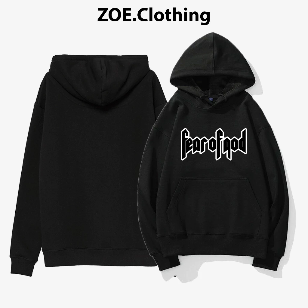 áo Hoodie Essentials nỉ cotton form rộng unisex, Hoodie dáng rộng dài tay, phong cách thể thao đường phố, Zoeclothing