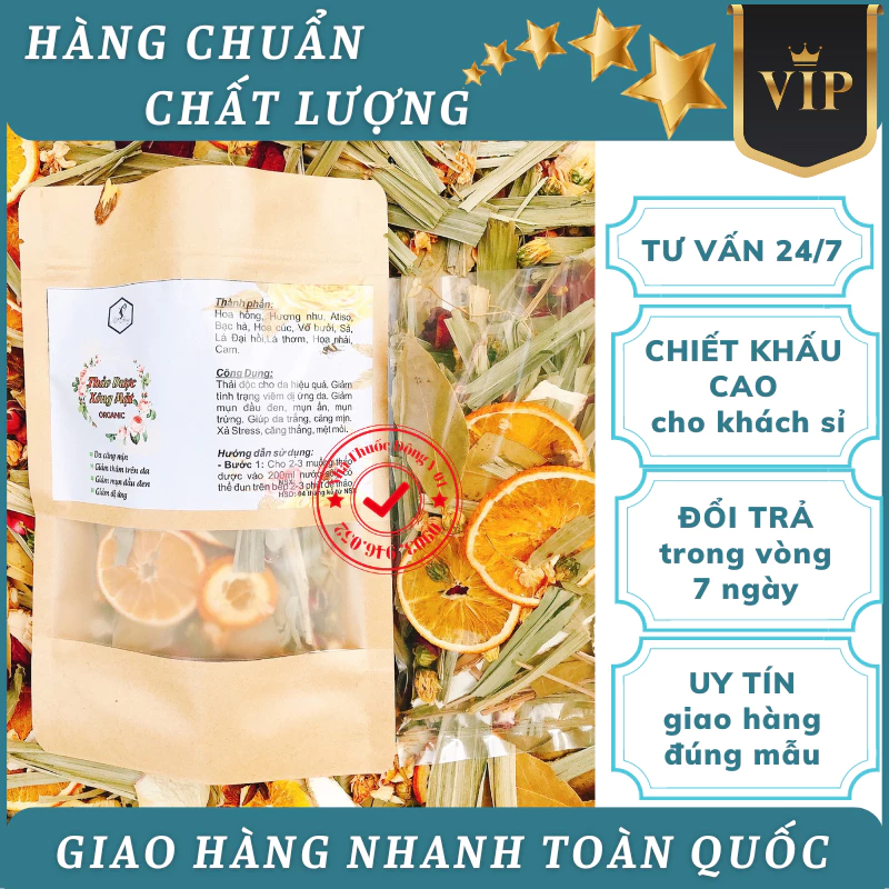 gói dùng thử Xông mặt thảo dược ORGANIC MỘC HƯƠNG-Đào thải độc tố, thư giãn, làm mịn giảm mụn