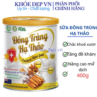 Sữa bột đông trùng hạ thảo giúp tăng  miễn dịch, nâng cao sức đề kháng ,bồi bổ sức khỏe – Hũ 400g/ 900g