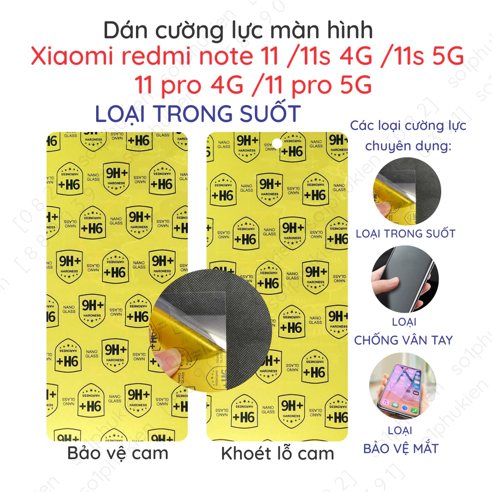 Dán cường lực màn hình Redmi Note 11/Note 11S 4G/Note 11S 5G/Note 11 Pro 4G/Note 11 Pro 5G/Note 11T Pro/ Poco X4 GT