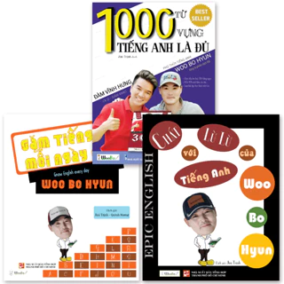 Sách - Combo 3 sách Woo Bo Hyun: Gặm Tiếng Anh Mỗi ngày + Chất Lừ Lừ Tiếng Anh+ 1000 Từ Vựng Tiếng Anh
