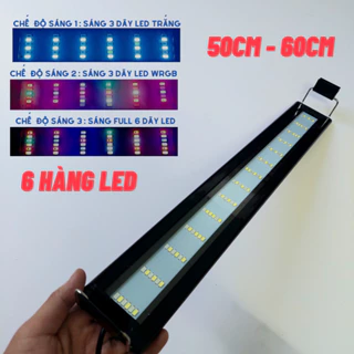 Đèn led 6 dãy ánh sáng phối màu WRGB kích thước 50 - 60cm dành cho hồ thủy sinh, hồ cá cảnh