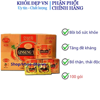 1 hộp trà sâm Goldkaoli Ginseng bồi bổ sức khỏe, tăng sức đề kháng cho cơ thể -  Hộp 100 gói