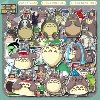 Combo 50 Sticker Totoro chống nước sticker dán laptop, điện thoại, đàn guitar, mũ bảo hiểm, vali. MSP: ST118