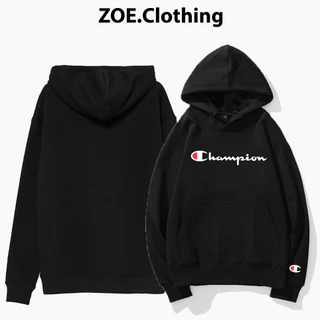 áo Hoodie Champion nỉ cotton form rộng unisex, Hoodie dáng rộng dài tay, phong cách thể thao đường phố, Zoeclothing