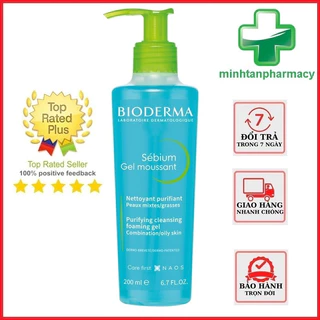 Sữa rửa mặt Bioderma Sebium Gel Moussant 200ml-Gel rửa mặt Bioderma dành cho da dầu mụn