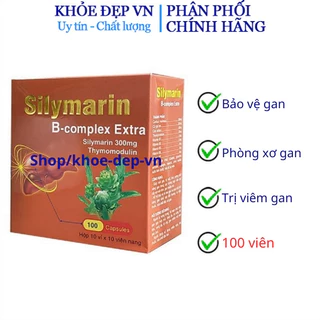 Bổ gan Silymarin B-complex Extra giải độc gan, hạ men gan - Hộp 100 viên