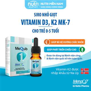 Vitamin D3K2 MK7 (MenaQ7) MEQUIB 1 - Tăng Cường Hấp Thu Canxi Và Phát Triển Chiều Cao (Chai 10ml)