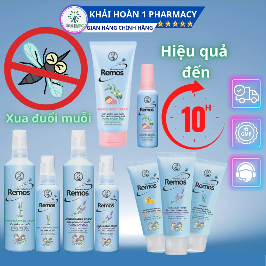 Xịt muỗi REMOS giúp xua đuổi muỗi bảo vệ da tránh các bệnh do muỗi gây ra