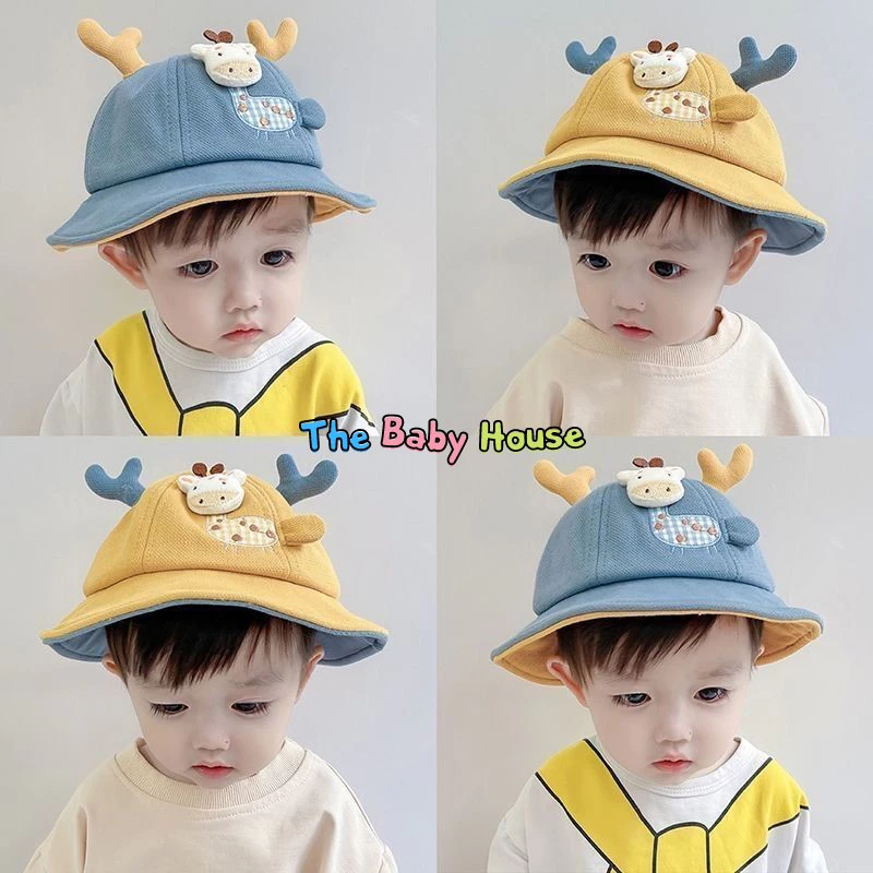 Mũ Bucket Hươu Con 💛 𝐅𝐑𝐄𝐄𝐒𝐇𝐈𝐏💛 Nón Cho Bé Thiết Kế Theo Phong Cách Hàn Quốc Đáng Yêu Cho Bé 10 Tháng - 3 Tuổi