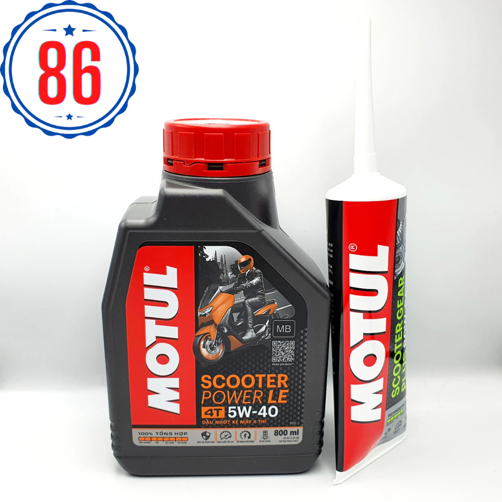 COMBO nhớt xe tay ga MOTUL POWER LE + nhớt hộp số Motul 120ML