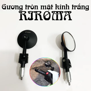 Gương tròn mặt kính trắng rizoma gắn tay lái các dòng xe