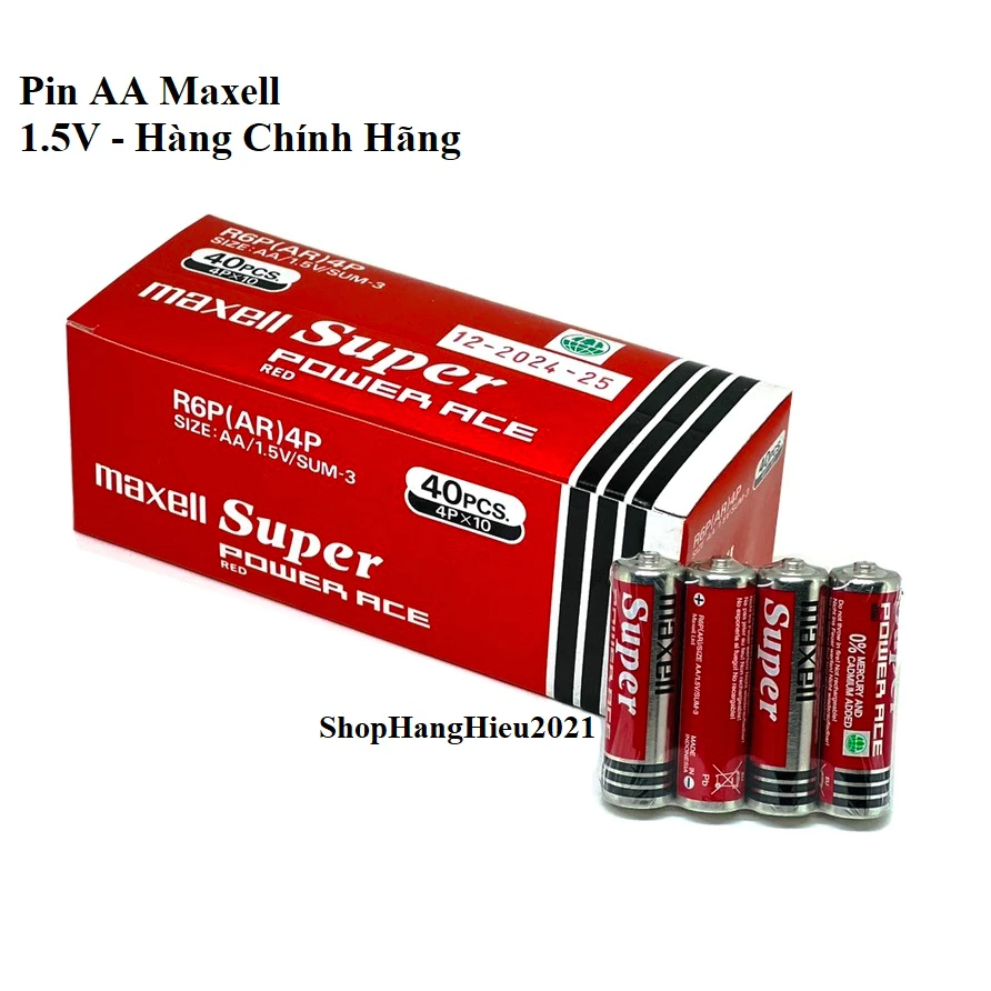 Hộp 40 Viên Pin AA Maxell R6P(AR)4P Super Power ACE Hàng Chính Hãng Made in Indonesia