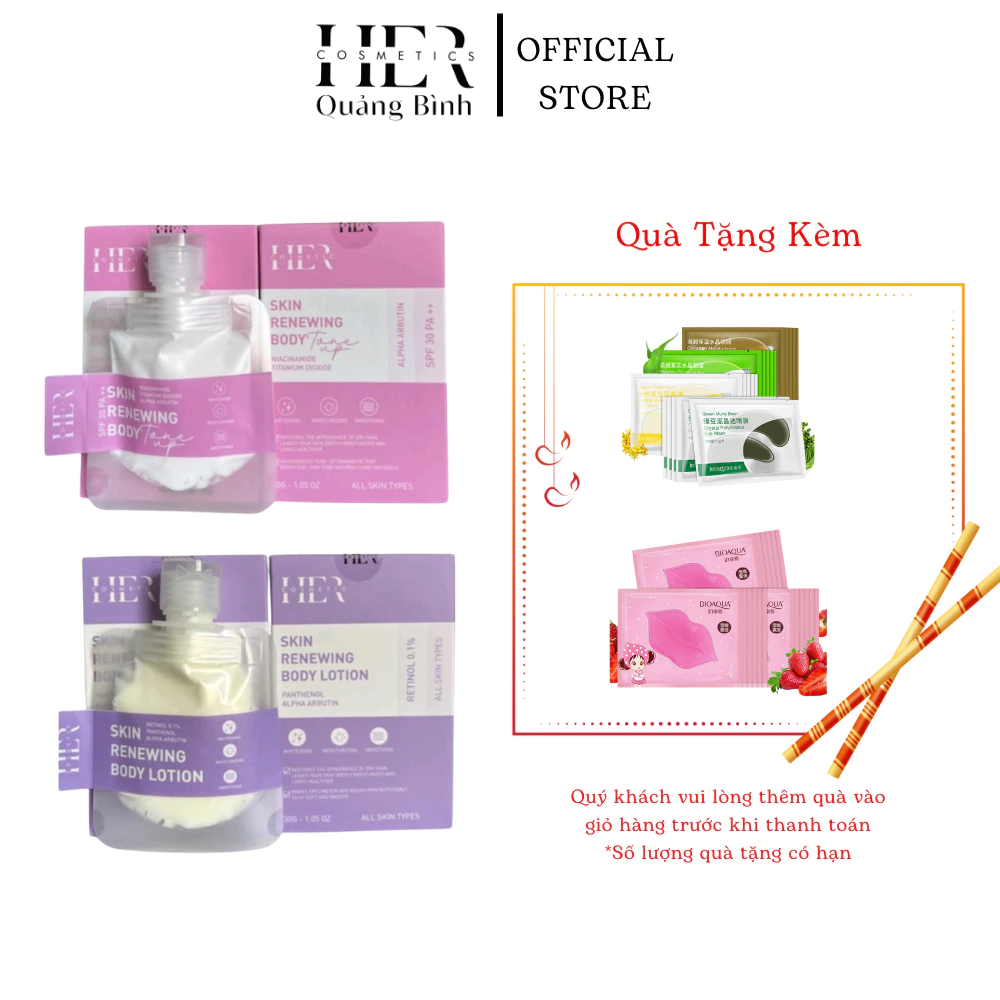 Kem Body TREATMENT, RETINOL HERCOSMETIC, Skin Renewing Body Tone Up, Liton, Dưỡng Trắng, Mờ Thâm, Chống Lão Hoá Hộp 30gr