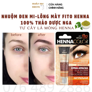 Nhuộm đen mi - lông mày FITO HENNA Nga thảo dược lá móng 5ml (dạng tuýp 10 lần dùng) đủ 4 màu - makemeBrow