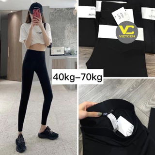 Quần Legging Nữ 4 Túi Cạp Cao Co Giãn, Quần Legging Lưng Cao Chất Cotton Tôn Dáng Siêu Hot VIETCEN