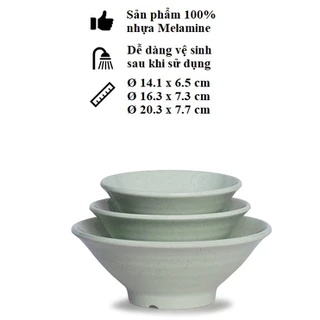 Tô(bát) xoắn đựng bún,phở nhựa Melamine vân cát xanh