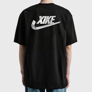 Áo Thun XIKE XÌ KE 100% Cotton Tay Lỡ Unisex - Đen/Trắng Cổ Tròn | Blackwork